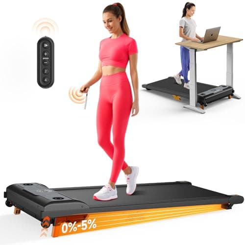 TINEF Walking Pad, Under Desk Treadmill for Home and Office, 4 in 1 Portable Treadmill with Incline for Walking, Jogging, Running and Climbing