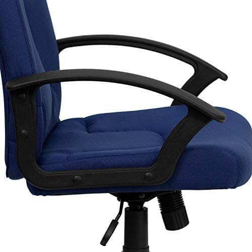 Flash Furniture Garver Mid-Back Navy Fabric Executive Swivel Office Chair with Nylon Arms 7