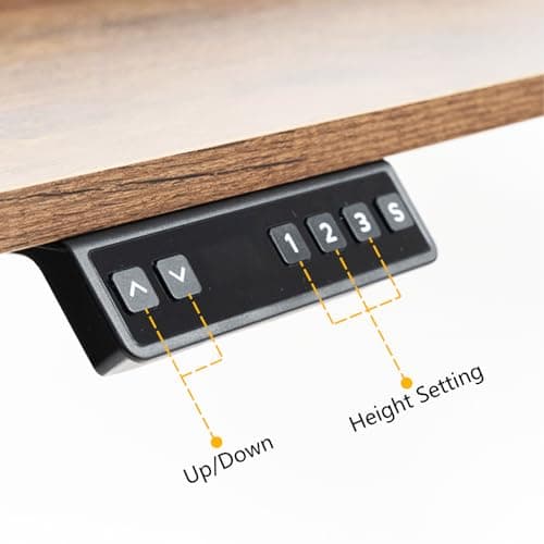 PORIYA 55x24 Inch Electric Height Adjustable Standing Desk with Cable Management, Splice Board, Mouse Pad, 2-Outlet Power Strip with USB 20W Charger, and Casters (Brown 55 * 24) 8