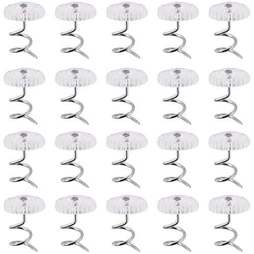 Akstore 60 Pcs Clear Bed Skirt Pins with Twist Pins for Upholstery, Slipcovers and Bedskirts
