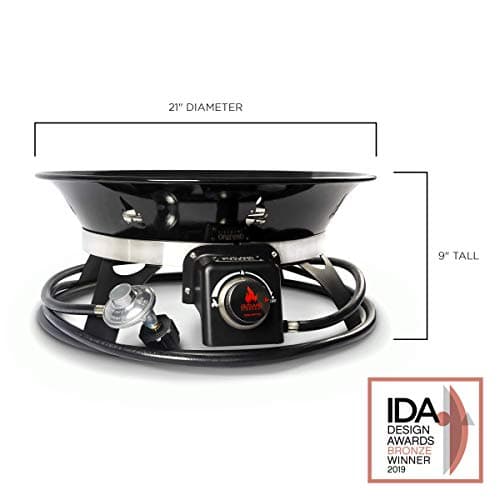 Outland Living Portable Propane Fire Pit, 21-inch, 58,000 BTU with Fire Pit Cover & Carry Kit, Smokeless Gas Firebowl | Perfect for Camping, Patio, Backyard, Tailgating, Deck, RV| Black 863 Cypress 6