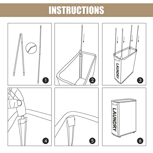 DOKEHOM 25-Inches Slim Laundry Basket on Wheels, Collapsible Rolling Laundry Hamper, Foldable Narrow Corner Clothes Storage Bins (Dark Grey) 6