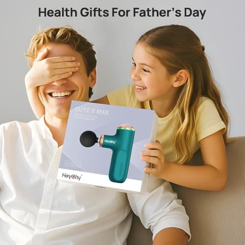 HEYCHY Massage Gun with Heat Function, 5 Adjustable Speed & 5 Massage Head for Deep Tissue Pain Relief, Portable Muscle Massager for Athletes, Compact Percussion Gun 6