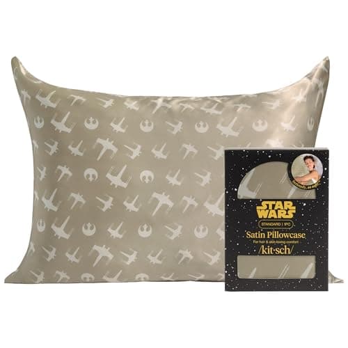Kitsch x Star Wars Rebel Alliance Satin Pillowcase with Zipper for Hair & Skin - Softer Than Silk Pillow Cases, Cooling Satin Pillow Case, Wrinkle-Free Pillow Cases Standard Size, 19x26