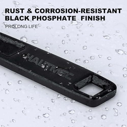 HAUTMEC 6 inch Adjustable Wrench Extra Wide Jaw Black Finish Adjustable Wrenches Drop-Forged CR-V Steel Metric & SAE Scales for Home Garage Workshop DIY 6