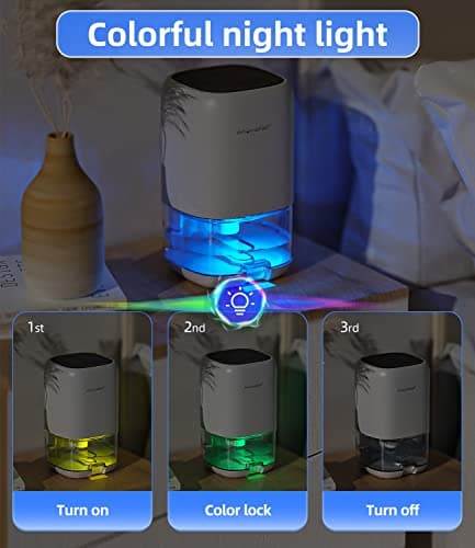 Dehumidifier, 35 OZ Small Dehumidifiers for Bedroom for Home, Quiet with Auto Shut Off, Dehumidifiers for Bedroom (280 sq. ft), Bathroom, RV, Closet, White 5