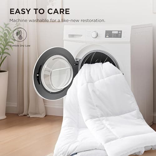 Bedsure Comforter Duvet Insert - Quilted Comforters Twin Size, All Season Duvet, GentleSoft Down Alternative Bedding, with 8 Tabs, Gifts for Women/Men, White, Twin 88 x 68 Inches 5