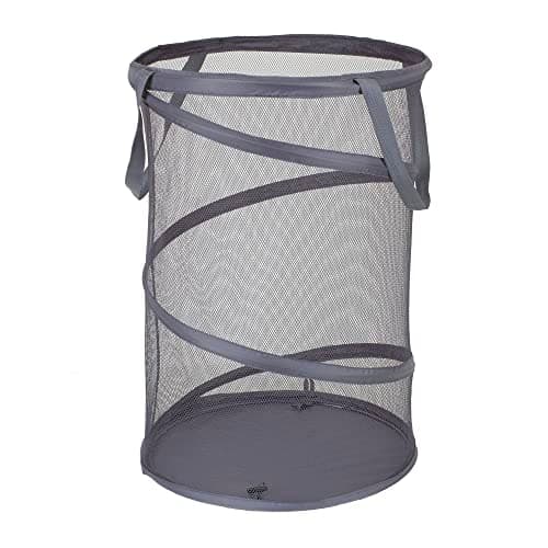 Household Essentials 2027-1 Pop-Up Collapsible Mesh Laundry Hamper | Charcoal