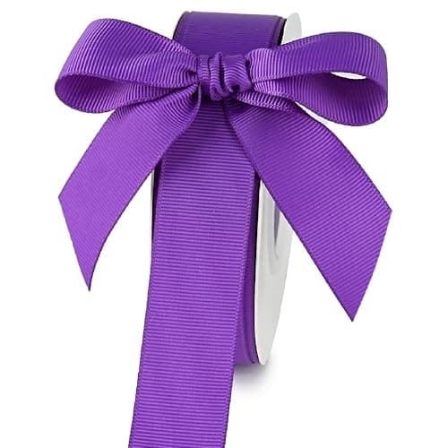 MAYREEL 1 Inch Purple Grosgrain Ribbon for Crafts Gift Wrapping Wedding Decor Hair Bows Party Favor Flower Arrangements Wreaths 25 Yards
