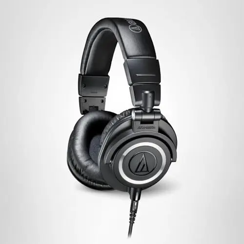 Audio-Technica ATH-M50X Professional Studio Monitor Headphones, Black, Professional Grade, Critically Acclaimed, with Detachable Cable 18