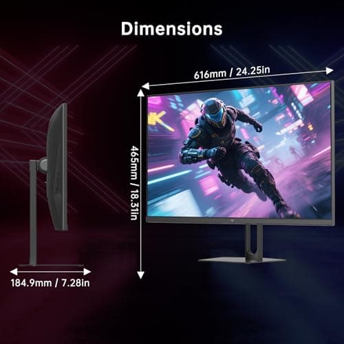 KTC 27 Inch Gaming Monitor - 2K QHD 2560 x 1440 Monitor, Up to 210Hz & 1ms, Bulit-in Speakers, Adaptive Sync, HDR400, 131% sRGB, IPS Monitors Gamer with HDMI 2.0 x 2 & DP1.4 x 2, H27T22C-3 8
