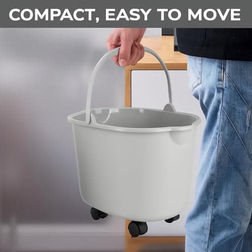 10pcs Rolling Mop Bucket with 360° Swivel Wheels, 20 Quart Heavy Duty Plastic for Large Cleaning Jobs, Fits Most Mops and Brushes, Commercial and Home Use. Compatible with GAVORA 5