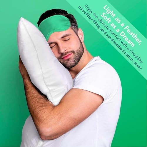 Celeep Bed Pillows (2 Pack) - Pillow Set Queen Size - Hotel Quality Sleeping Pillows for Side, Stomach and Back Sleepers - Microfiber Filling - Soft and Supportive (Queen) 5