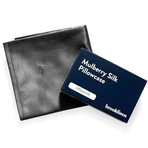Brooklinen Mulberry Silk Pillowcase – 100% Pure Silk Pillow Case, Soft & Durable, Anti-Friction Comfort, Hight Quality Smooth Texture – Machine Washable & Breathable – Standard Size (Carbon)