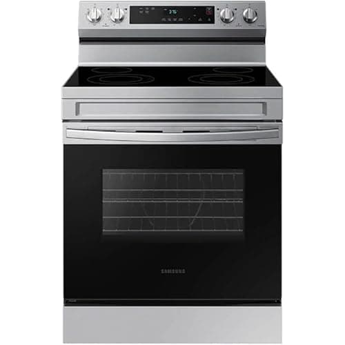 Samsung 6.3 Cu. Ft. Smart Freestanding Electric Range with Steam Clean, Stainless Steel, NE63A6111SS/AA