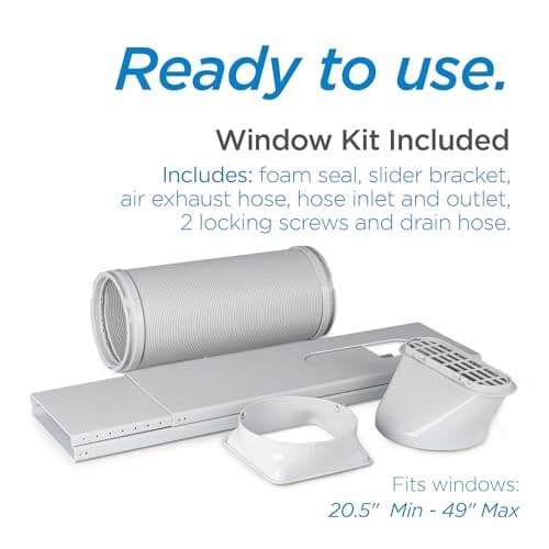 BLACK+DECKER Smart Portable Air Conditioner, 14,000 BTU for Rooms up to 700 Sq. Ft., Smart Portable AC with Follow Me Remote and Window Kit, BPACT14WT, White 7