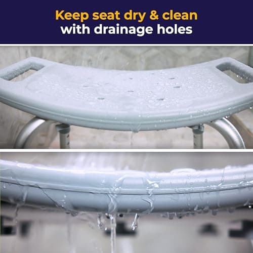 Drive Medical Bathroom Safety Shower Tub Bench, Aluminum, Chair Color: White 6