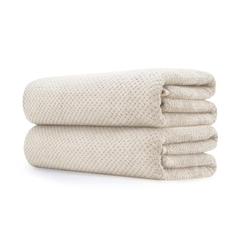 Extra Large Bath Towel Set of 2 (35"x70"),Oversized Bath Sheet Super Soft Highly Absorbent Jumbo Bathroom Towel Set Microfibers Quick Dry Shower Towel for Hotel,Bathroom,Guest,Spa,Gym (2PCS Khaki)