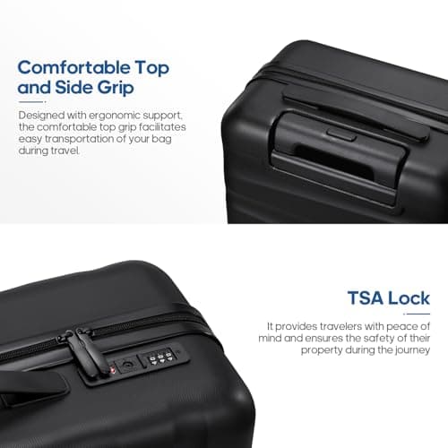 UKEIN 20Inch Carry-On Luggage, Lightweight PC HardShell Suitcase with 360° Spinner Wheels, TSA-Approved, Durable Airline Approved Rolling Luggage with Telescoping Handle, Ideal for 3-4 Day Travel 5