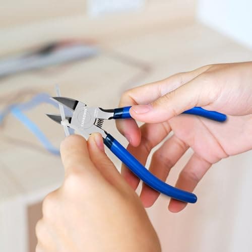 Wire Cutters 2 Pack KAIHAOWIN 6 Inch Wire Cutters Set Spring Loaded Wire Snips Diagonal Cutting Pliers Dikes Precision Wire Clippers Small Flush Cutter for Cutting Wires,Electronics,Cables,Jewelry,DIY 6