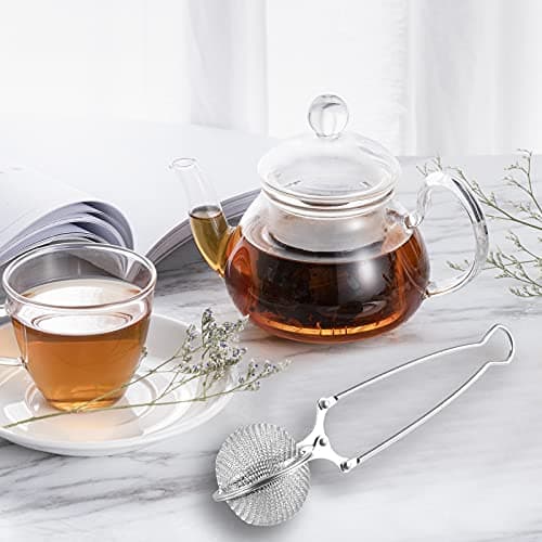 Snap Ball Tea Strainer, Exptolii 3 Pack Stainless Steel Tea Infuser Filter with Handle for Loose Leaf Tea, Spices, Seasonings 8
