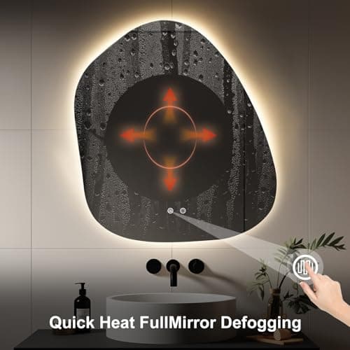 WallBeyond LED Bathroom Mirror with Lights, 22 x 24 Inch Led Bathroom Vanity Mirror for Wall, Anti Fog Mirror for Bathroom, 3 Colors and Dimmable Light, Horizontal/Vertical 5