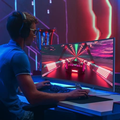 LXZ 34 Inch Gaming Monitor 1500R, 3440 * 1440p 165hz Frameless Display 100% sRGB, Wide Viewing Angle, Display Port HDMI - Black 5