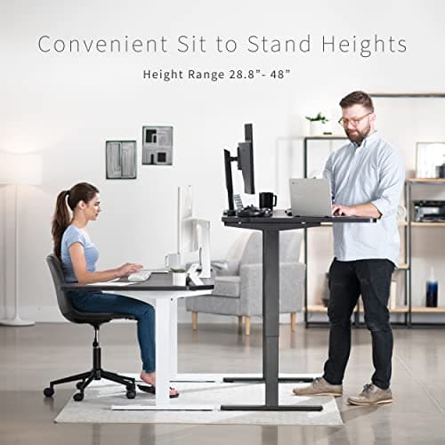 VIVO Electric Corner 58 x 35 in L-Shaped Standing Desk, Memory Height Adjustment, Holds 220 lbs, Reversible Black Top, Black Frame, DESK-KIT-1BRB 5