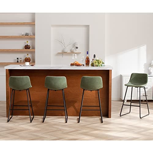 HeuGah Counter Height Bar Stools Set of 4, Counter Stools with Backs, Modern Bar Stools for Kitchen Island, Bar Stool 26 Inch Seat Height