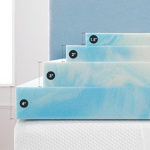 Best Price Mattress 4 Inch Swirl Gel AeroBreeze Cooling Air Flow Memory Foam Mattress Topper, Dorm Essentials, Twin 8