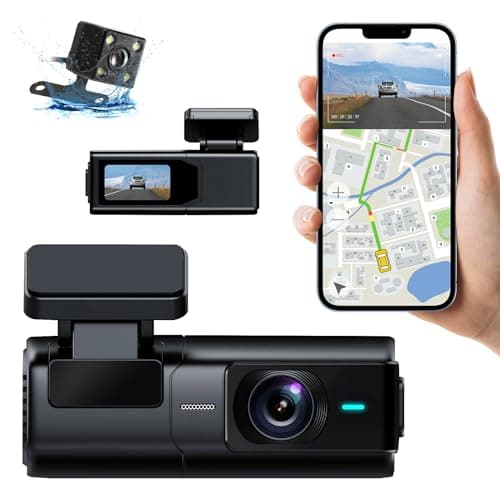 aquota Dash Cam Front and Rear - 2K+1080P Dual Dash Cam for Cars Wi-Fi|App Control Dash Camera 1.5”IPS Car Camera 170° Wide Angle|Night Vision|24HParking Mode|Free 64GB Card