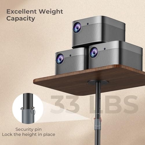 POLESTO Portable Laptop Floor Stand, Bedside/Sofa Table with Height Adjustable 18''~48'', Sleek Wooden Lectern Standing Desk Mobile Podium for Home, Office, School, Black 5