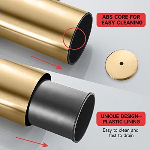 TINYROW Toilet Brush with Holder for Bathroom Toilet Bowl Brush Holder Toilet Bowl Cleaner Brush Wall Mounted Toilet Brush Brushed Gold 5