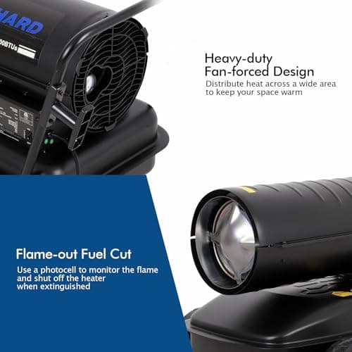 BILT HARD 215,000 BTU Forced Air Kerosene Diesel Heater with Wheels, Portable Torpedo Space Heater with Thermostat Control for Outside, Jobsite, Garage, and Construction Sites, CSA Certified 5