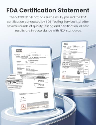 Vaydeer Metal 7 Day Pill Organizer 2 Times a Day – AM PM Weekly Travel Pill Case with Moisture-Proof Desiccant, Airtight Large Capacity Pill Box for Vitamins, Medications & Supplements (Silver) 5