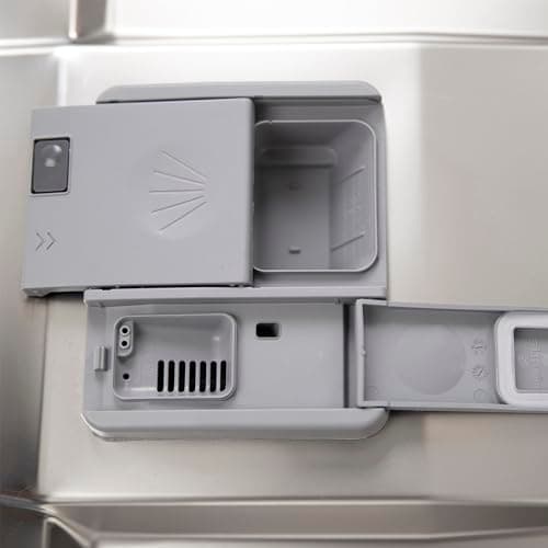 West Bend Dishwasher 24-Inch Built In with 3 Wash Options and Automatic Cycles, Stainless Steel Construction with Electronic Control LED Display, Low Noise Rating, 57 dBA, Metallic 6