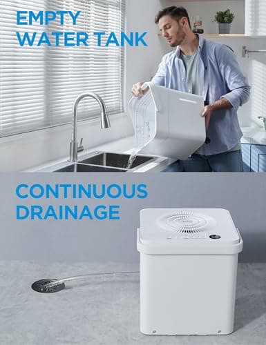 Midea Cube 35 Pint Dehumidifier for Basement and Rooms at Home for up to 3,500 Sq. Ft., Smart Control, Compatible with Alexa (White), Drain Hose Included 6