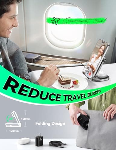 Qi2 3 in 1 Wireless Charging Station,JOYROOM 15W Fast Wireless Charger Stand for iPhone 16/15/14/13, Apple Watch, AirPods, Magnetic Foldable for MagSafe Charger for Multiple Devices (with 30w Adapter) 5