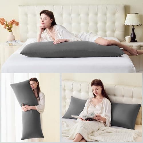 DOWNSTORIA Body Pillow Pillowcase, Ultra Soft Microfiber Long Pillow Cover, Envelope Closure Large Pillow Cases 20x54 inch (Dark Gray) 5