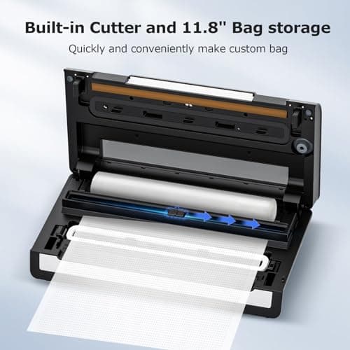 FRESKO Smart Vacuum Sealer Pro, Full Automatic Food Sealer Machine for Food Stoarge and Saver，Powerful Seal a Meal Sealer Machine with Auto Dry/Moist Detection, Roll Bag, Stainless Steel 8