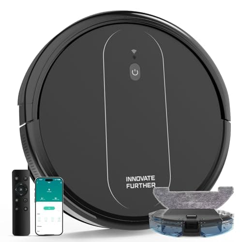 3-in-1 Robot Vacuum and Mop Strong Suction Vacuum Robot & Alexa/APP Control & Central Brush & Smart Navigation, Robot Vacuum Cleaner for Pet Hair, Hard Floors & Low-Pile Rugs (Black)