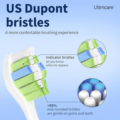 Utimcare Replacement Toothbrush Heads Compatible with Philips Sonicare ProtectiveClean C2 G2 W 4100 5100 5300 Plaque Control Electric Toothbrush, Soft, 10 Pack Refills. 5