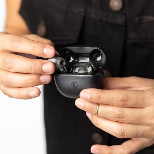 Skullcandy Rail ANC Wireless Earbuds, Bluetooth Headphones, Active Noise Cancelling, Up to 38 Hours Battery, Microphone for iPhone Android, Customizable via Skull-iQ App - True Black 8