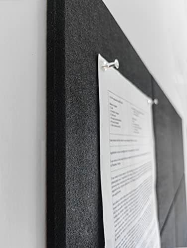 DECORITA Black Cork Board Alternative 47"x35" | Felt Wall Tiles (12-Pack) | Aesthetic Felt Bulletin Board for Office, Home & Classroom | Large Cork Boards for Walls Pinboard Dartboard Wall Protector 5