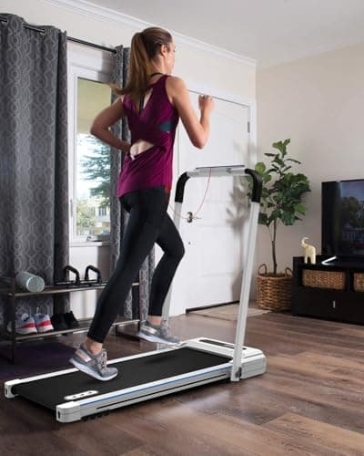 REDLIRO 2-in-1 Folding Treadmill - Under Desk Treadmill Compact Fold Up Walking Pad, Portable for Small Space with Remote Control, LED Display for Home & Office Use 8