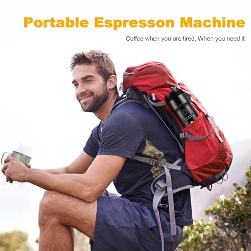 obecilc Portable Espresso Maker, 20 Bar Mini Travel Coffee Maker with USB,3-In-1 Camping Coffee Maker Self-Heating, Compatible with Ground Coffee & Capsule for Hiking,Office,RV 7