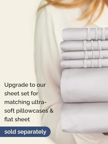 Extra Deep Queen Fitted Sheet - Hotel Luxury Single Fitted Sheet Only - Easily Fits 18 inch to 24 inch Mattress - Ultra Soft, Wrinkle Free with Extra Deep Pockets - Breathable & Comfy - French Grey 7