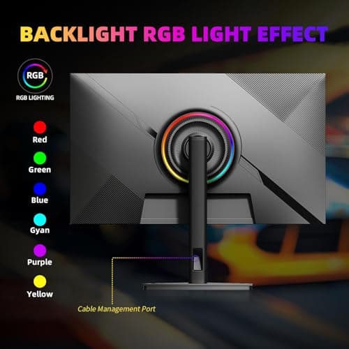 CUNPU27 Inch 1440p Gaming Monitor 200Hz, 1ms, Fast IPS Screen, HDR400, 127% sRGB Color Gamut, Tilt Adjustable Stand, Adaptive Sync Technology, HDMI & DP Ports, 2K Monitor, Black 7