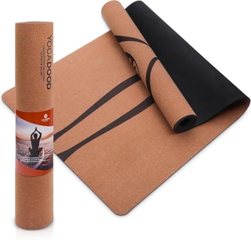 YOGA DOOD Cork Yoga Mat Thick 4mm - Natural Yoga Mat Non Toxic (72"x26") - Moisture-Activated Grip for Men's Practice 8