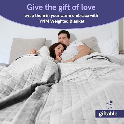 YnM 15lbs Weighted Blanket for Adults, Cotton Heavy Bed Throw Blanket with Cooling Glass Beads for All Season Use, Ideal for ~140lbs (48x72 Inches, Twin/Full, Light Grey) 7